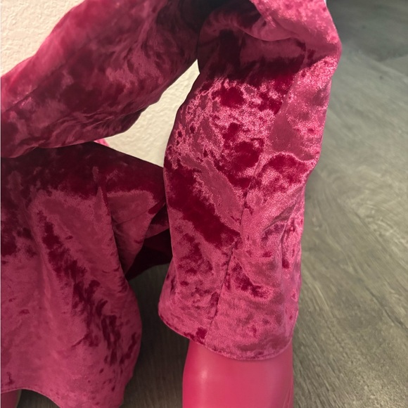 Fashion Nova Pink Velvet Over-the-Knee Boots - Picture 3 of 4
